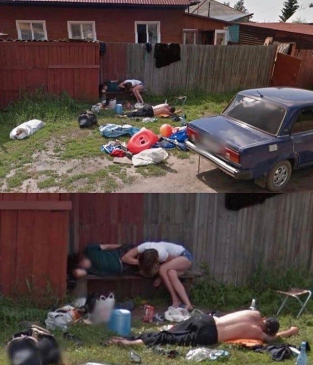 Bu, mahallelerinde kendinden geçmiş insanların çektiği rastgele bir resim değil. Google Street View'dan.