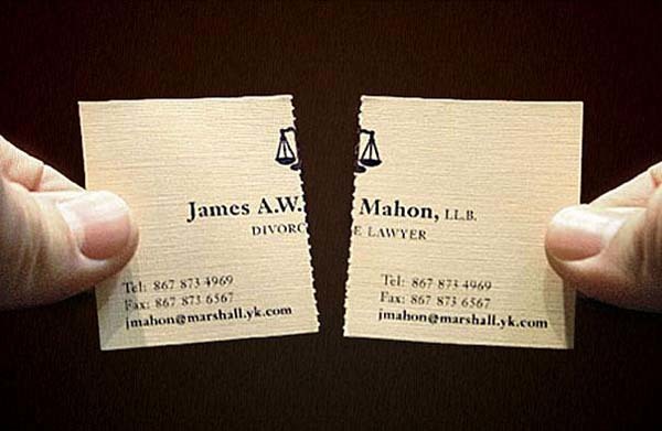 Boşanma avukatının yırtılabilir kartviziti